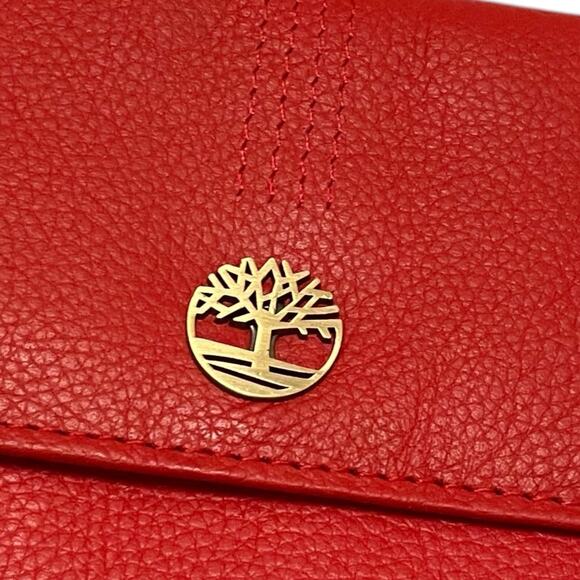 NWT TIMBERLAND Red Genuine Leather Women's Wallet No Flaws PRICE FIRM - Picture 3 of 12